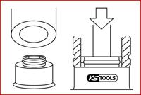KS Tools 150.3510 Klepschacht-afdichtingsgereedschapsset, 16-delig - thumbnail