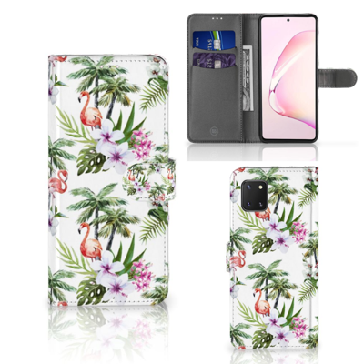 Samsung Note 10 Lite | Telefoonhoesje | Met pasjeshouder | Flamingo Palms Samsung Note 10 Lite | Telefoonhoesje | Met pasjeshouder | Flamingo Palms