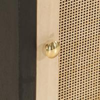 Nachtkastje 40x30x50 cm massief mangohout en ijzer zwart - thumbnail