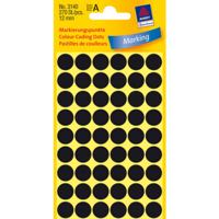 Etiket avery 3140 rond 12mm zwart 270st - thumbnail