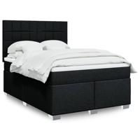 Boxspring met matras stof zwart 140x200 cm - thumbnail