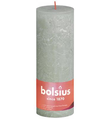 Bolsius Rustieke Stompkaars Lichtgroen 19x6,8 cm