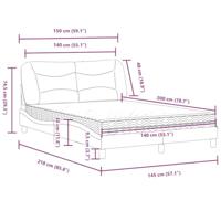 Bed met matras kunstleer wit en zwart 140x200 cm - thumbnail