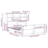 Bedframe zonder matras massief grenenhout wit 120x190 cm - thumbnail