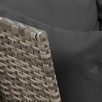 Tuinbank met kussens poly rattan grijs - thumbnail