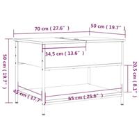 Salontafel 70x50x50 cm bewerkt hout en metaal gerookt eiken - thumbnail