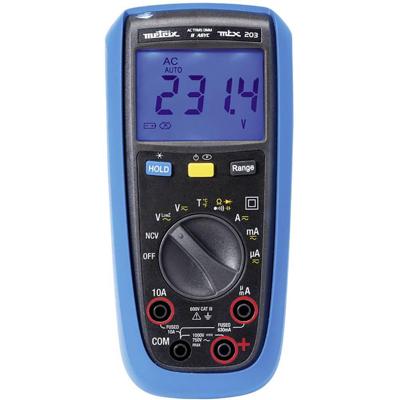 Metrix MTX 203 Multimeter Digitaal Spatdicht (IP54) CAT III 600 V Weergave (counts): 6000 Metrix MTX 203 Multimeter Digitaal Spatdicht (IP54) CAT III 600 V Weergave (counts): 6000