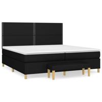 Boxspring met matras stof zwart 200x200 cm - thumbnail