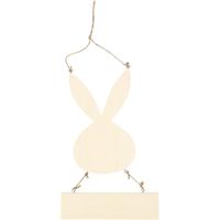 Creativ Company Konijn met bord, h: 29,5 cm, b: 19,2 cm, 1 stuk - thumbnail