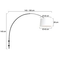 Steinhauer Zwarte wand booglampSparkled met witte lampenkap - 8192ZW - thumbnail