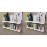 VidaXL Wandplanken 4 st 100 cm wit - thumbnail