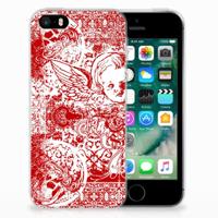 Silicone Back Case Apple iPhone SE | 5S Angel Skull Rood - thumbnail
