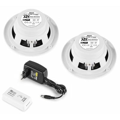 Power Dynamics BT10SET versterker met BT + 2 plafondspeakers IPX5 5 inch Power Dynamics BT10SET versterker met BT + 2 plafondspeakers IPX5 5 inch