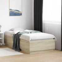 Bedframe met LED-verlichting sonoma eikenkleurig 75x190 cm - thumbnail