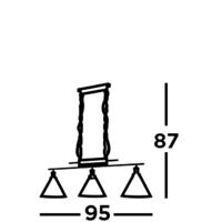 Searchlight HanglampPyramid 3-lichts mat zilver - 1277-3SS - thumbnail