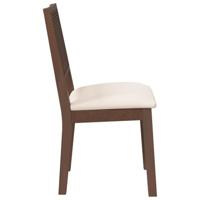 Eetkamerstoelen met kussens 2 st massief hout rubber bruin - thumbnail
