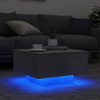 Salontafel met LED-verlichting 55x55x31 cm betongrijs - thumbnail