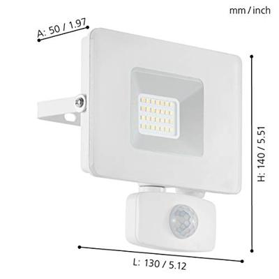 Eglo 20W Led stralerFaedo 3 met bewegingssensor wit - 33157