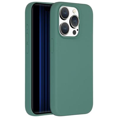 Accezz Liquid Silicone Backcover iPhone 15 Pro Telefoonhoesje Groen