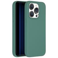 Accezz Liquid Silicone Backcover iPhone 15 Pro Telefoonhoesje Groen - thumbnail