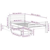 Bedframe zonder matras massief grenenhout 90x200 cm - thumbnail