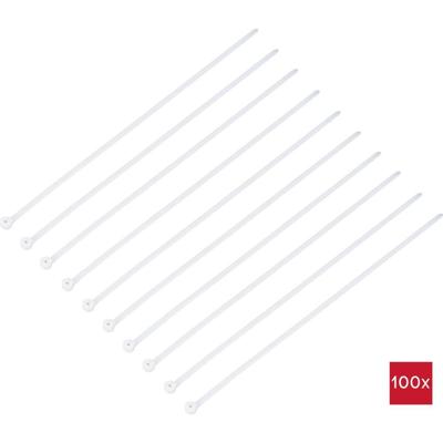 TRU COMPONENTS TC-12814156 Kabelbinder 300 mm 4.8 mm Natuur Met metalen tong, Chemische bestendigheid 100 stuk(s)