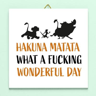 Tegeltje Hakuna matata what a fucking wonderful day