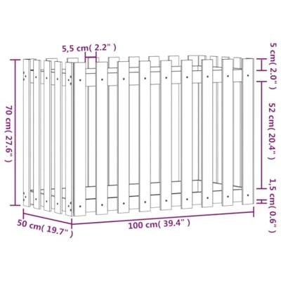 VidaXL Plantenbak verhoogd hekontwerp 100x50x70 cm geïmpregneerd hout