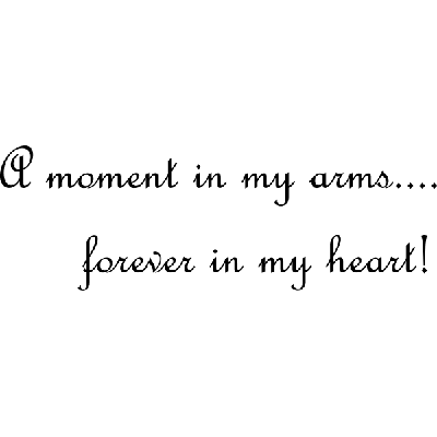 A moment in my arms - Muursticker A moment in my arms - Muursticker
