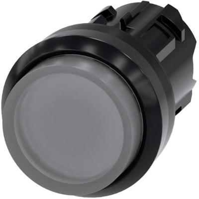 Siemens 3SU10010BB700AA0 3SU1001-0BB70-0AA0 Verlichte druktoets Kunststof frontring, Rond Knop Zwart, Helder 1 stuk(s)