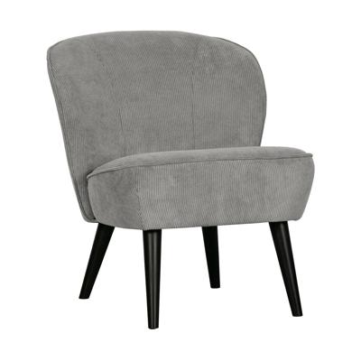 Woood Sara fauteuil ribstof Vergrijsd Groen