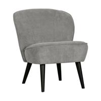 Woood Sara fauteuil ribstof Vergrijsd Groen - thumbnail