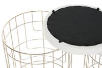 Voetensteun DKD Home Decor Beige Gouden Metaal Polyester Wit Modern (38 x 38 x 44 cm) (35 x 35 x 40 cm) - thumbnail