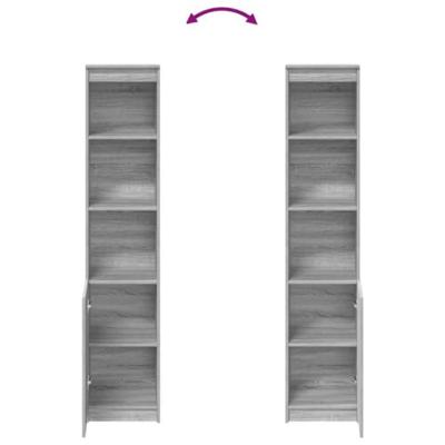 Hoge kast 37,5x35x180 cm spaanplaat grijs sonoma