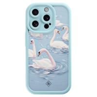 iPhone 15 Pro blauwe case - Zwanen - thumbnail