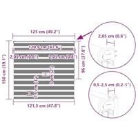 VidaXL Zebra rolgordijn 125x150 cm stofbreedte 120,9cm polyester bruin - thumbnail