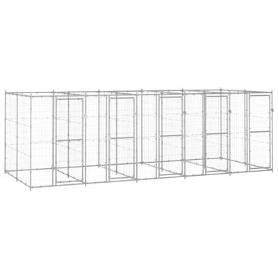 Hondenkennel 12,1 m² gegalvaniseerd staal