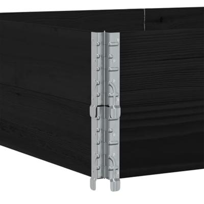 Palletopzetranden 2 st 150x100 cm massief grenenhout zwart - thumbnail