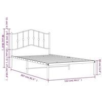 Bedframe met hoofdbord metaal zwart 107x203 cm - thumbnail