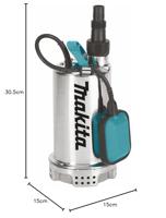 Makita dompelpomp 230V - PF1100 - 1100W - voor zuiver water - in doos - thumbnail