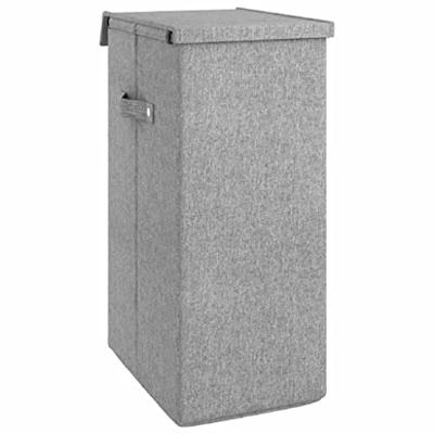 VidaXL Wasmand inklapbaar 26x34,5x59,5 cm kunstlinnen grijs VidaXL Wasmand inklapbaar 26x34,5x59,5 cm kunstlinnen grijs