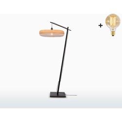 GOOD&MOJO Vloerlamp 'Palawan' Bamboe, 176cm, kleur Zwart/Naturel