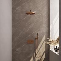 Brauer Copper Edition Thermostatische Regendoucheset Inbouw - Hoofddouche 30 cm - Rechte Wandarm - Met Drukknoppen - Handdouche Staaf - Doucheslang - Wandaansluitbocht - thumbnail
