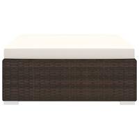 Voetensteun 1 st met kussen poly rattan bruin - thumbnail