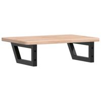 Badkamer wandschap staal en massief eikenhout - thumbnail