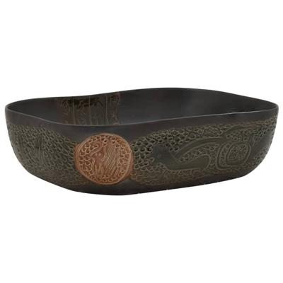 VidaXL Opzetwasbak rechthoekig 48x37,5x13,5 cm keramiek zwart VidaXL Opzetwasbak rechthoekig 48x37,5x13,5 cm keramiek zwart