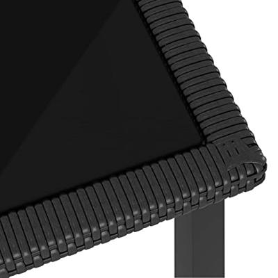 Tuintafel 70x70x73 cm poly rattan zwart - thumbnail