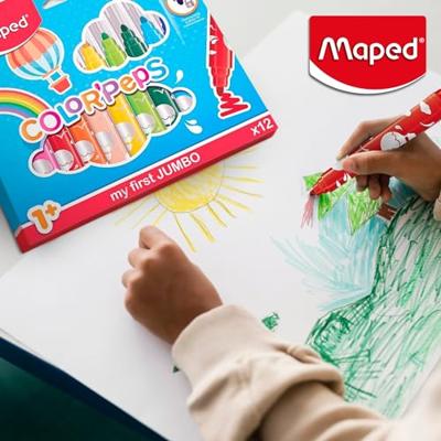 Maped viltstift Color'Peps Jumbo Early Age, etui van 12 stuks, assorti