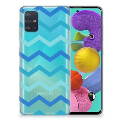 Samsung Galaxy A51 | TPU bumper | Zigzag Blauw
