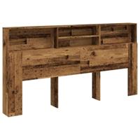 Hoofdbordkast 200x19x103,5 cm bewerkt hout oud houtkleurig - thumbnail